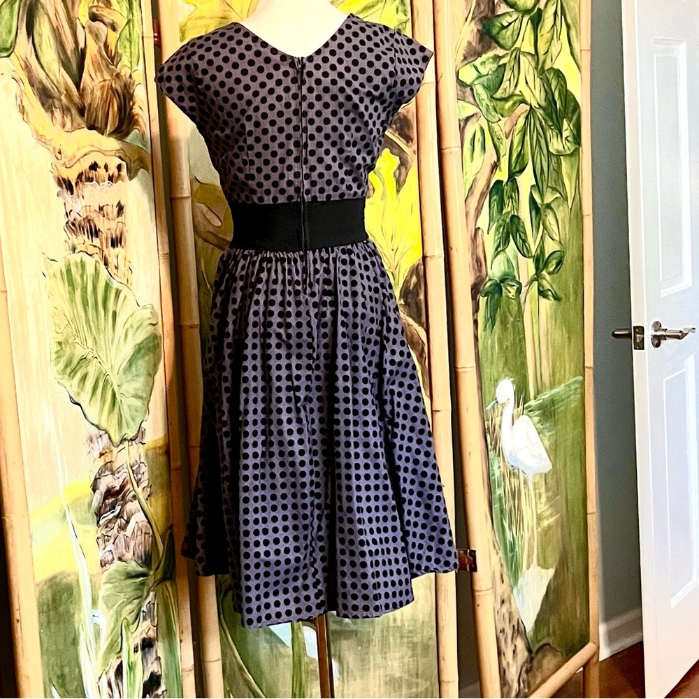 Folter,Polka-Dot Cotton Fit & Flare Dress Retro Swing, Made USA,EUC, Size M - Picture 7 of 11